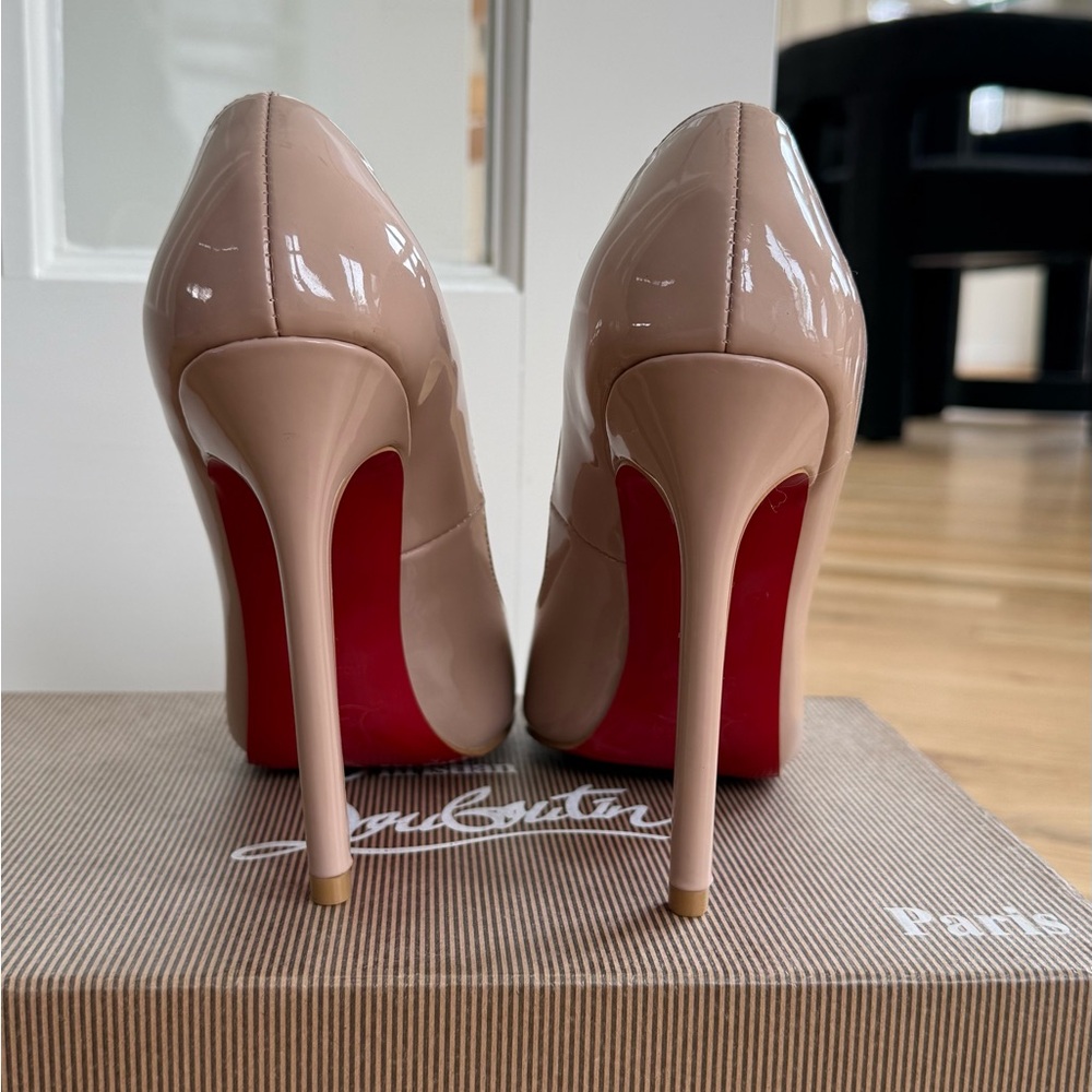 Christian Louboutin Nude Patent Leather Pumps
